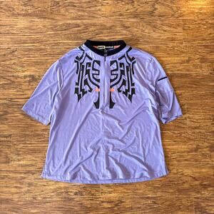 Jamie Sadock Purple Black Geometric Athletic Golf Tennis Pickle Ball Shirt XL